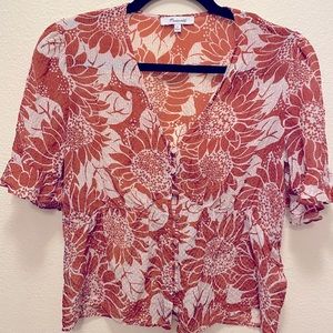 Madewell Floral Sunflower Blouse Size 2